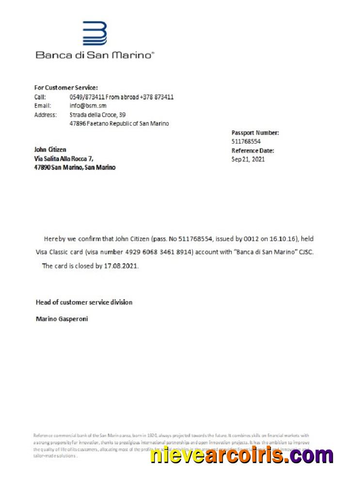 San Marino Banca di San Marino closure reference